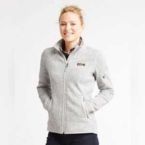 Women's L.L.Bean Sweater Fleece Full-Zip Jacket Heather gray small S zipper
